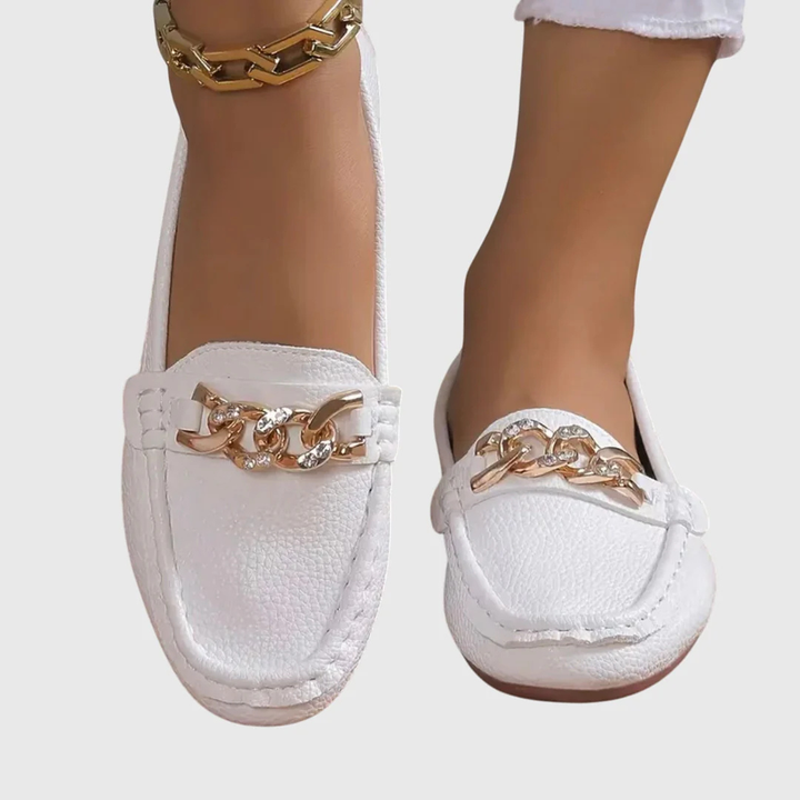 Dam kedjedetalj slip-på loafer