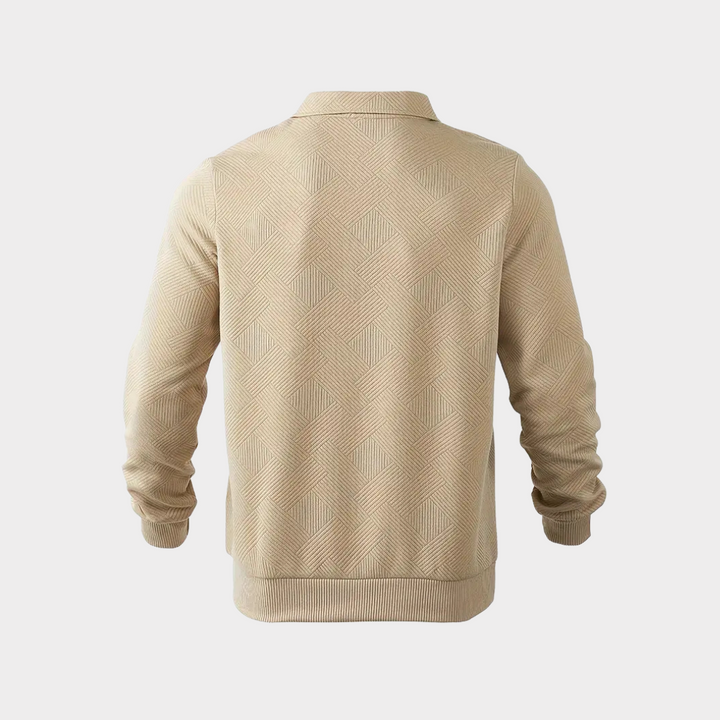 Herr pullover med halv dragkedja ledig skjorta