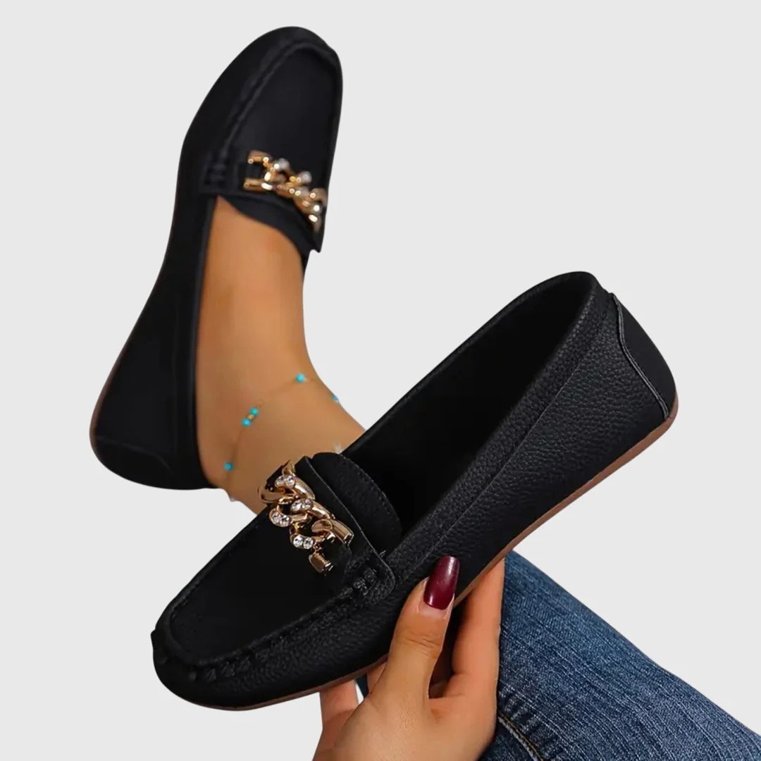Dam kedjedetalj slip-på loafer