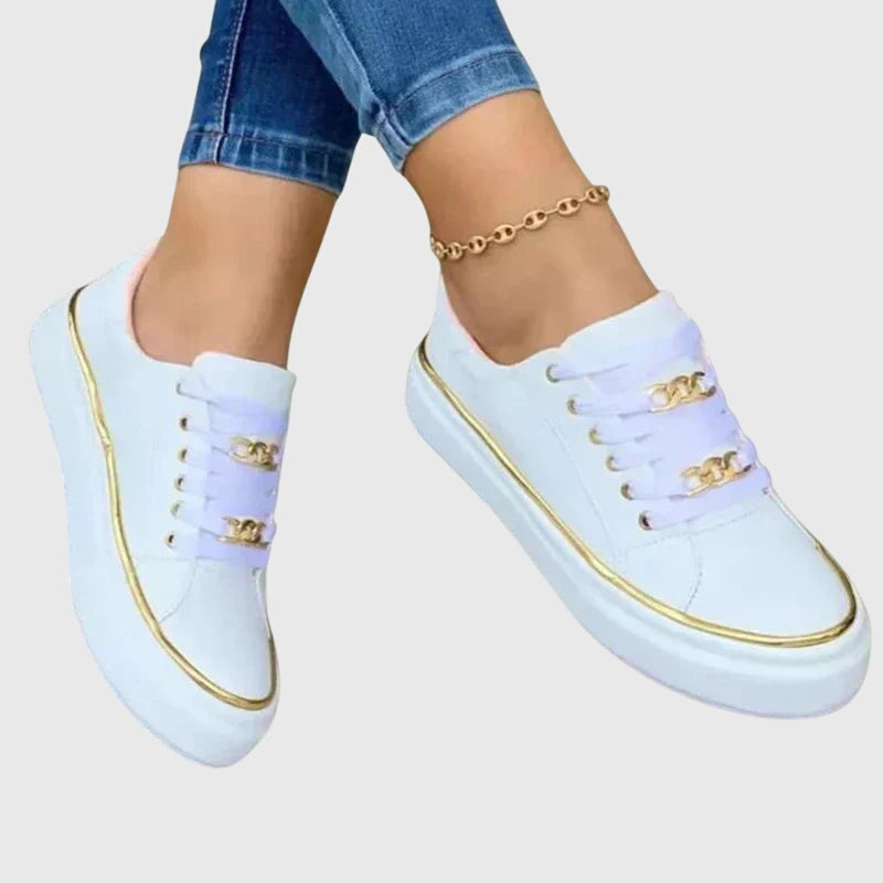 Dam höst ledig sammet snörning sneakers