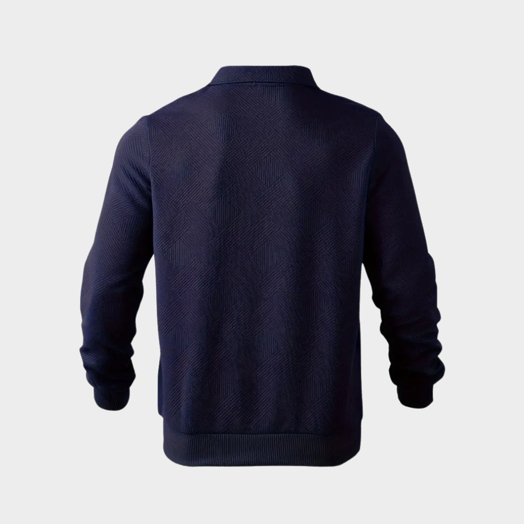Herr pullover med halv dragkedja ledig skjorta