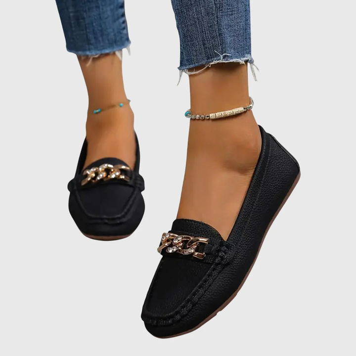 Dam kedjedetalj slip-på loafer