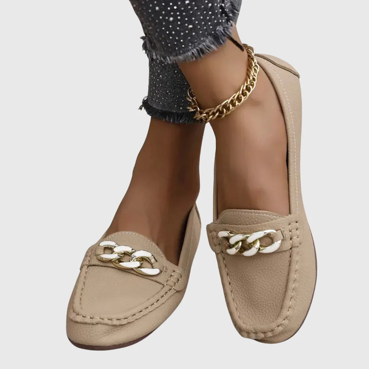 Dam kedjedetalj slip-på loafer