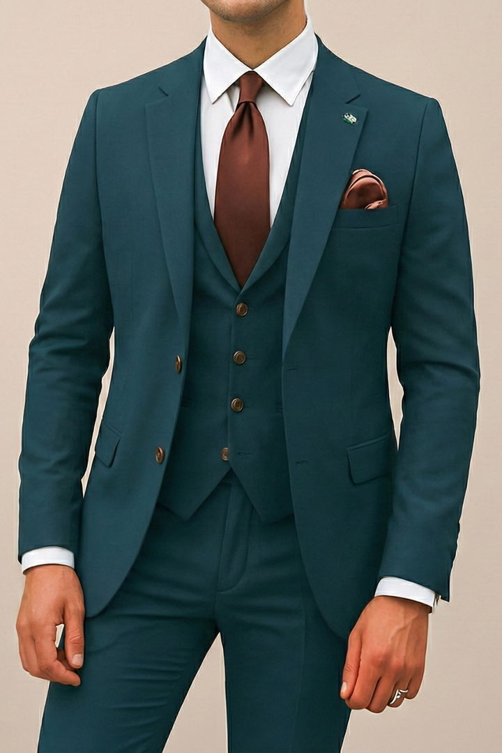 Herr vinter modern tredelad kostym set