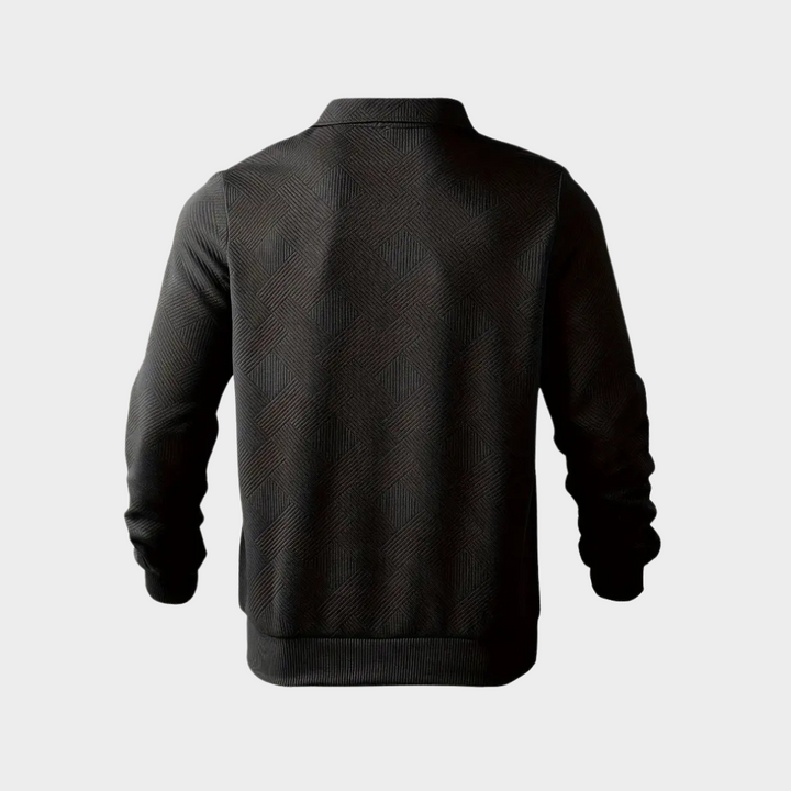 Herr pullover med halv dragkedja ledig skjorta