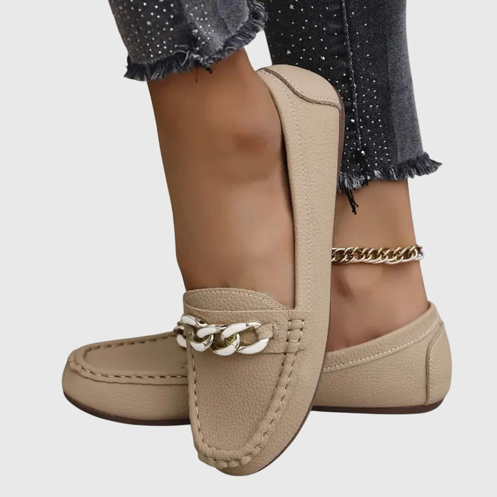 Dam kedjedetalj slip-på loafer