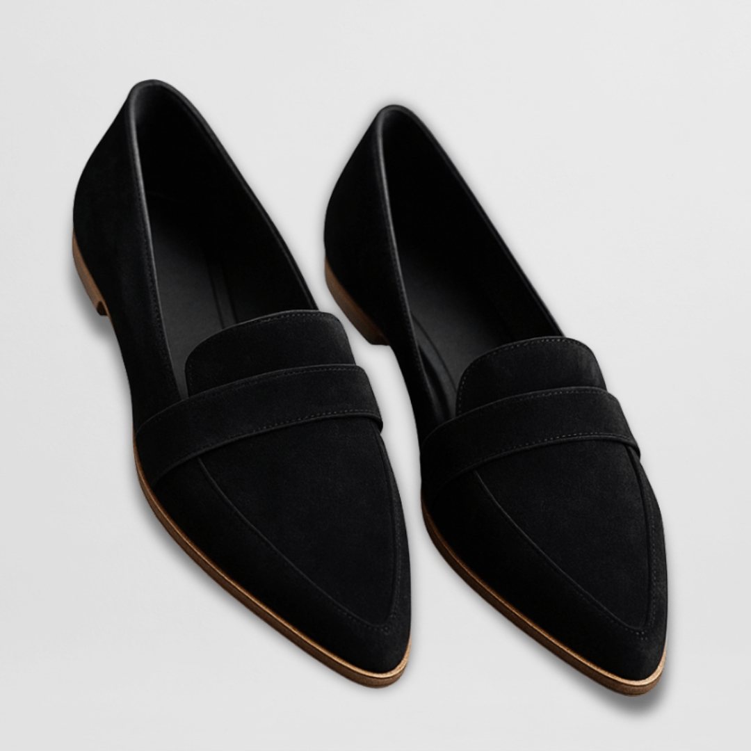 Dam höst spetsig mocka loafers