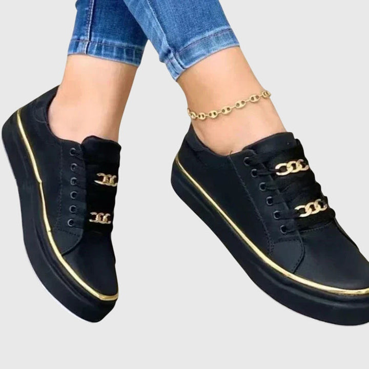 Dam höst ledig sammet snörning sneakers