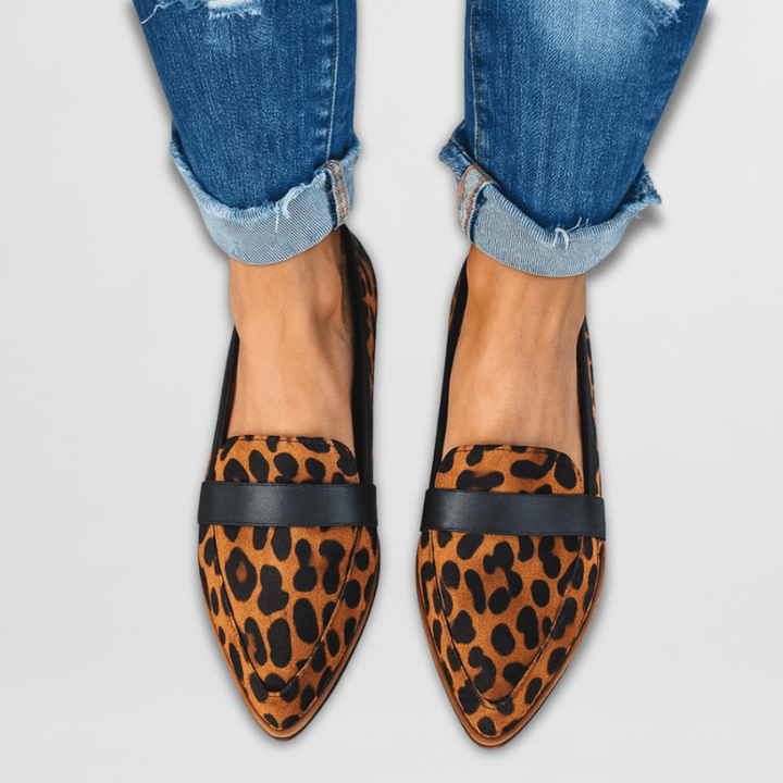 Dam höst spetsig mocka loafers