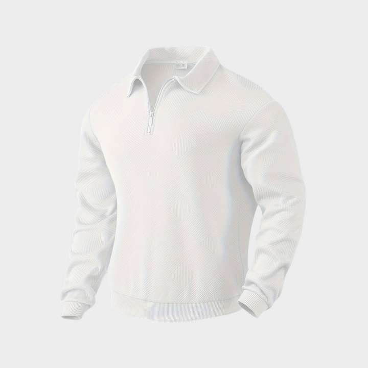 Herr pullover med halv dragkedja ledig skjorta