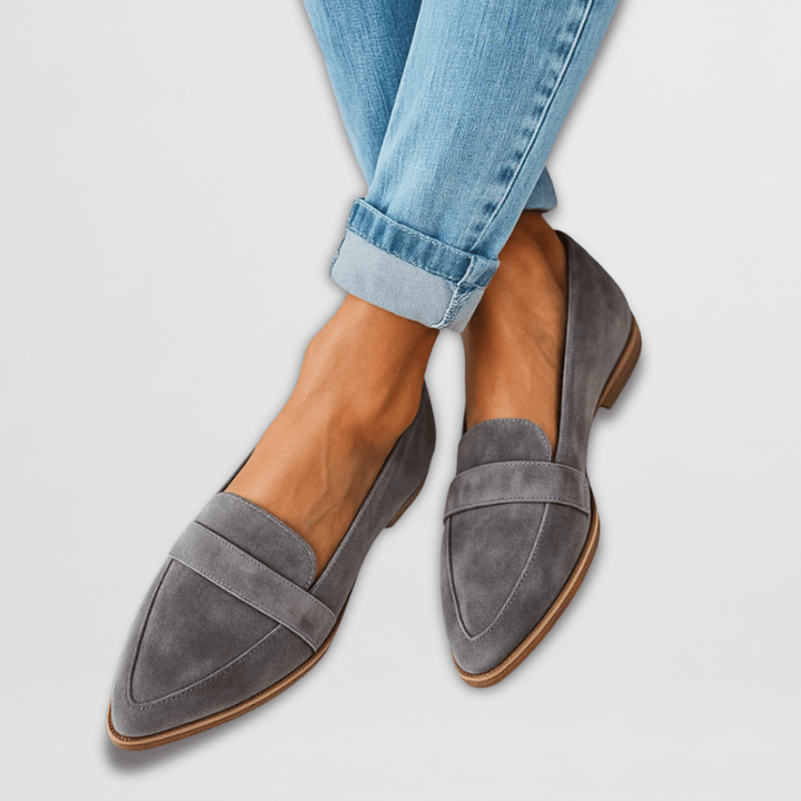 Dam höst spetsig mocka loafers