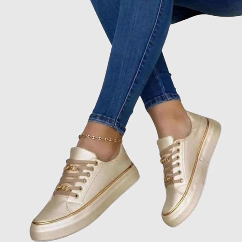 Dam höst ledig sammet snörning sneakers