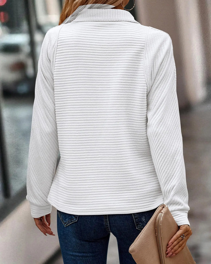 Dam pullover med halv dragkedja för vår