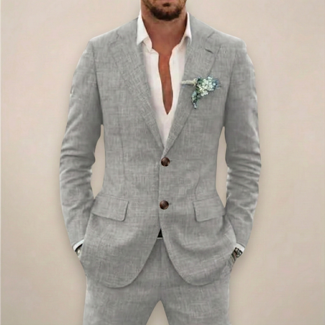 Herr tvådelad enkelknäppt kostym set
