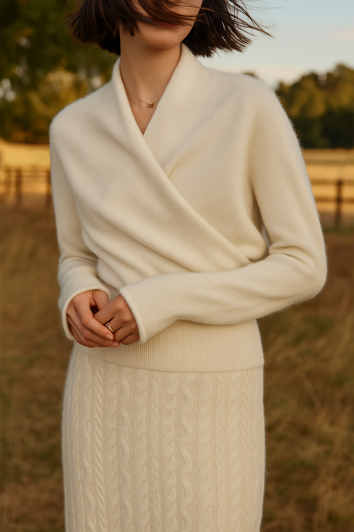 Dam elegant omlott tröja med crossed design
