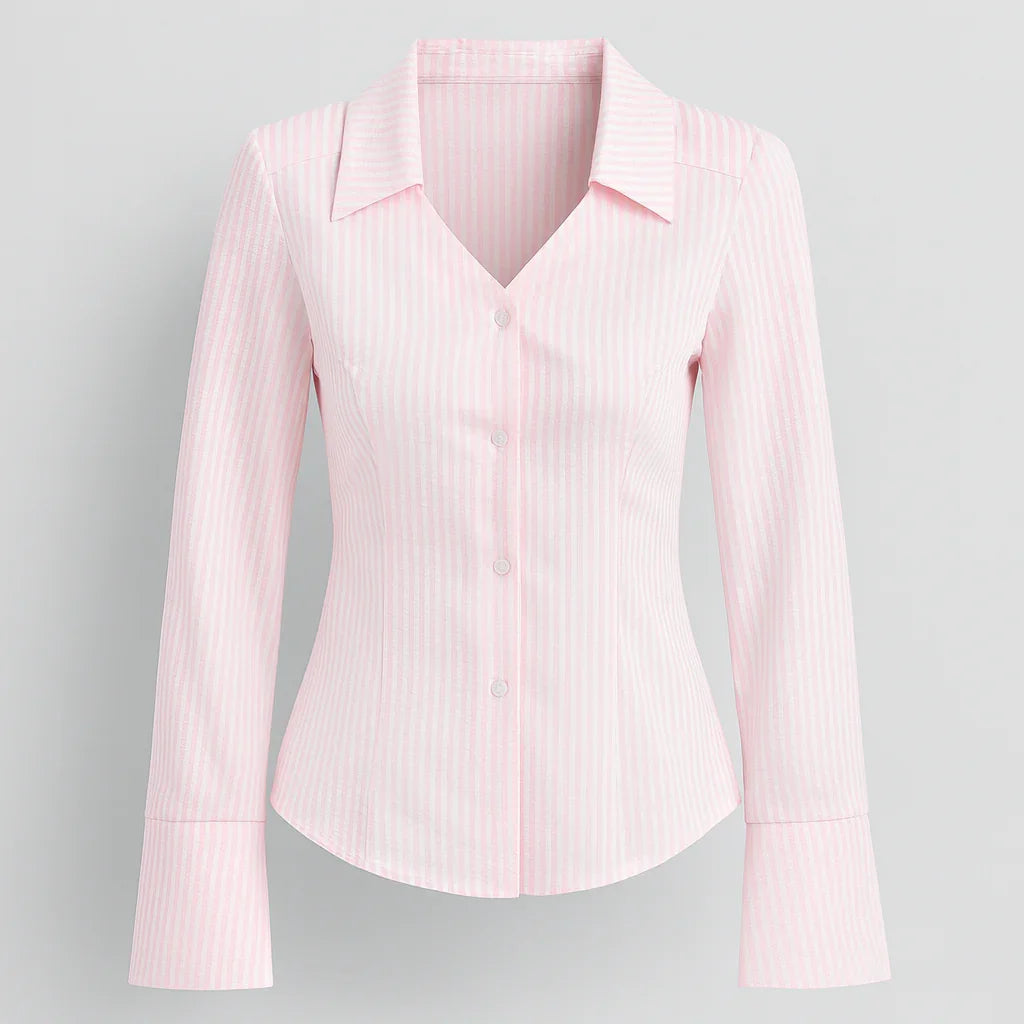 Madeline_randig_skjorta_med_knappar_1 - Aurivane