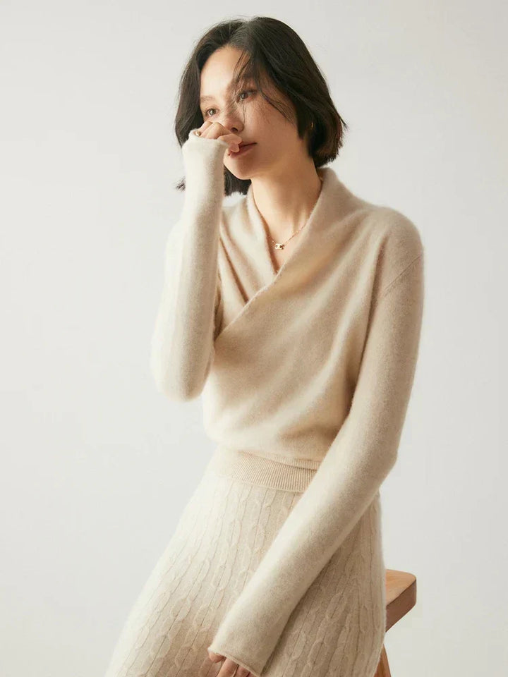 Dam elegant omlott tröja med crossed design