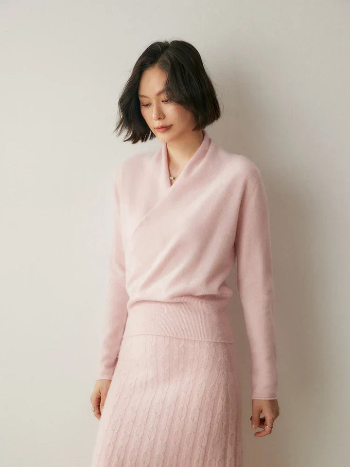 Dam elegant omlott tröja med crossed design