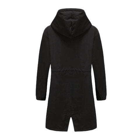 Dam lång trenchcoat med huva för vår och höst