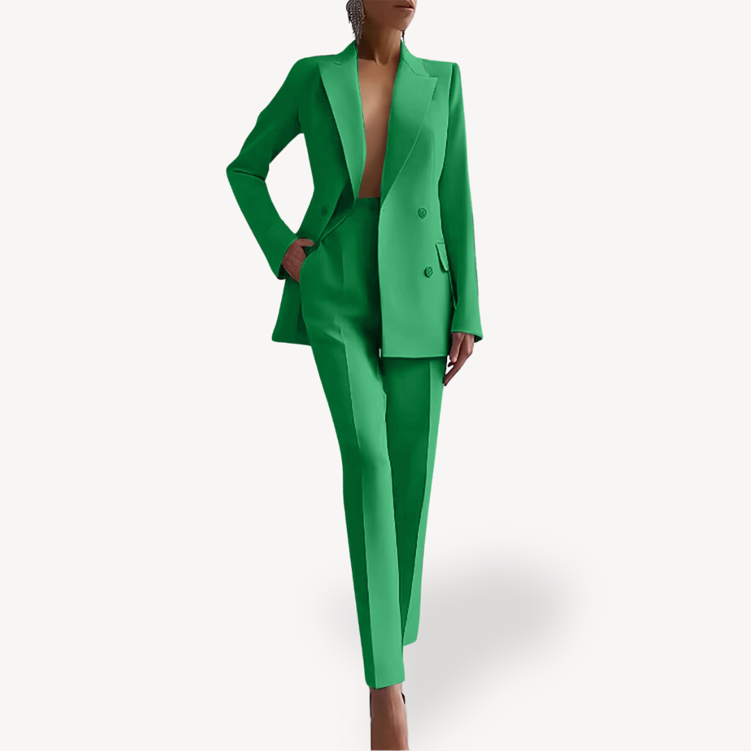 Dam elegant skräddad kostym set med lång kavaj