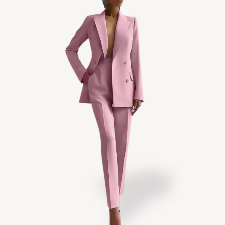 Dam elegant skräddad kostym set med lång kavaj