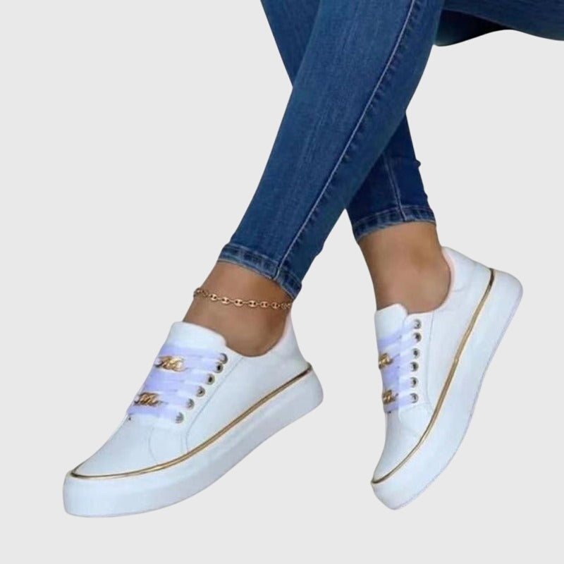 Dam höst ledig sammet snörning sneakers