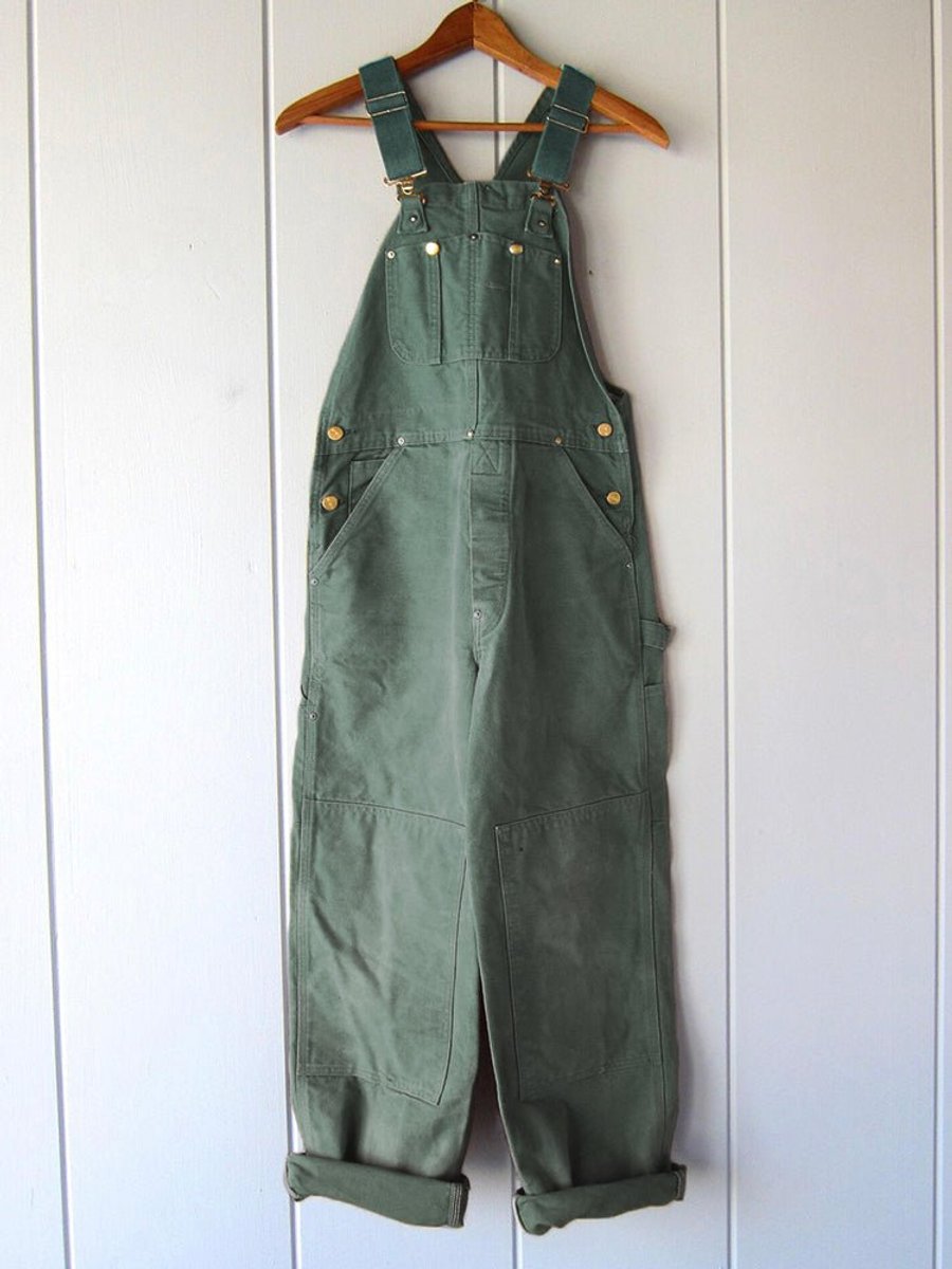 Dam bomull jumpsuit med justerbara axelband, lös passform