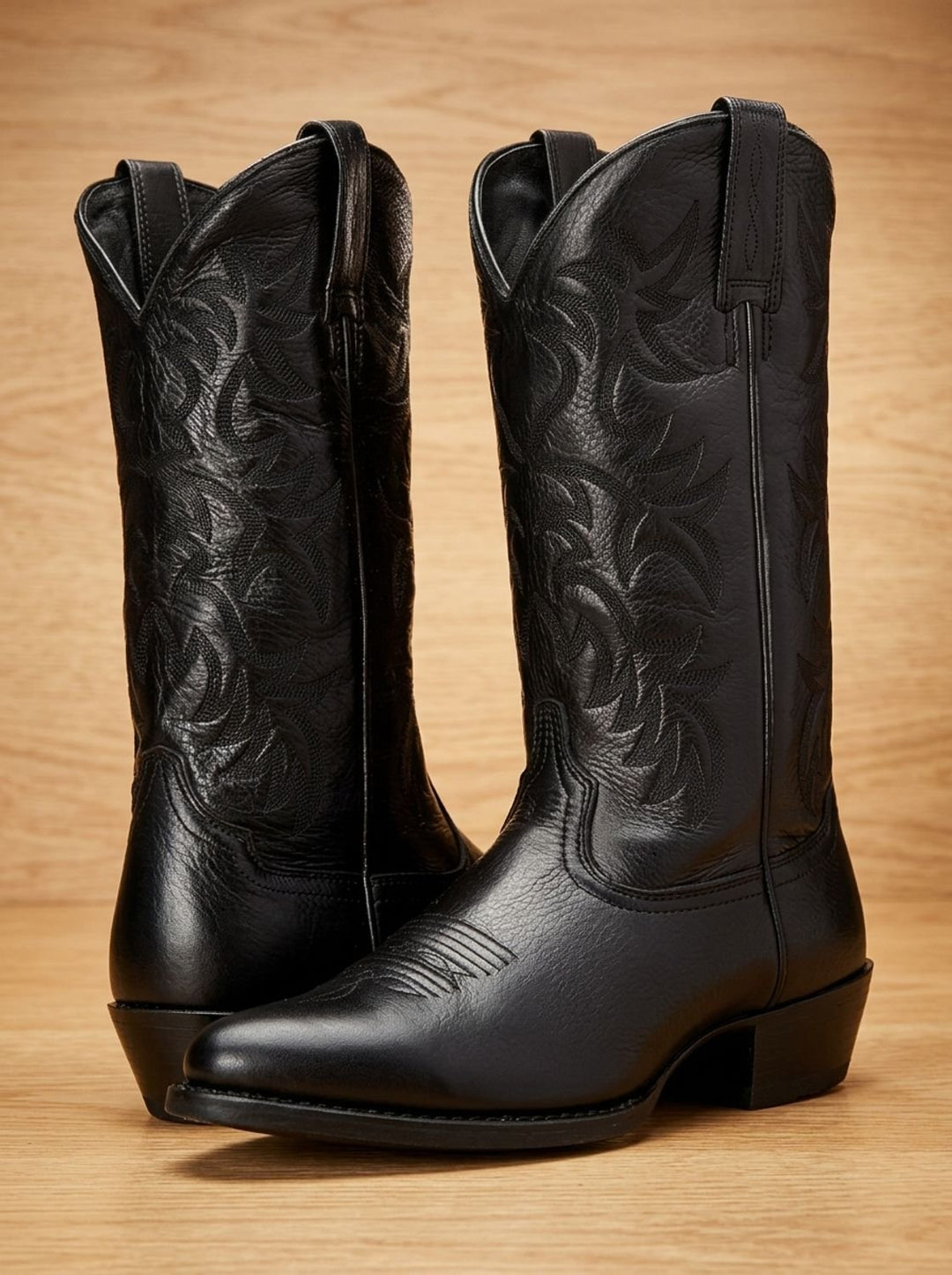 Dam broderad western cowboy mid-vad stövlar med blockklack