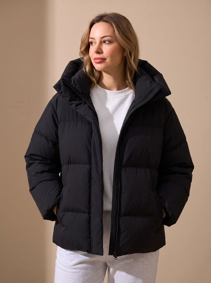 Dam oversize dun jacka vinterkappa med huva
