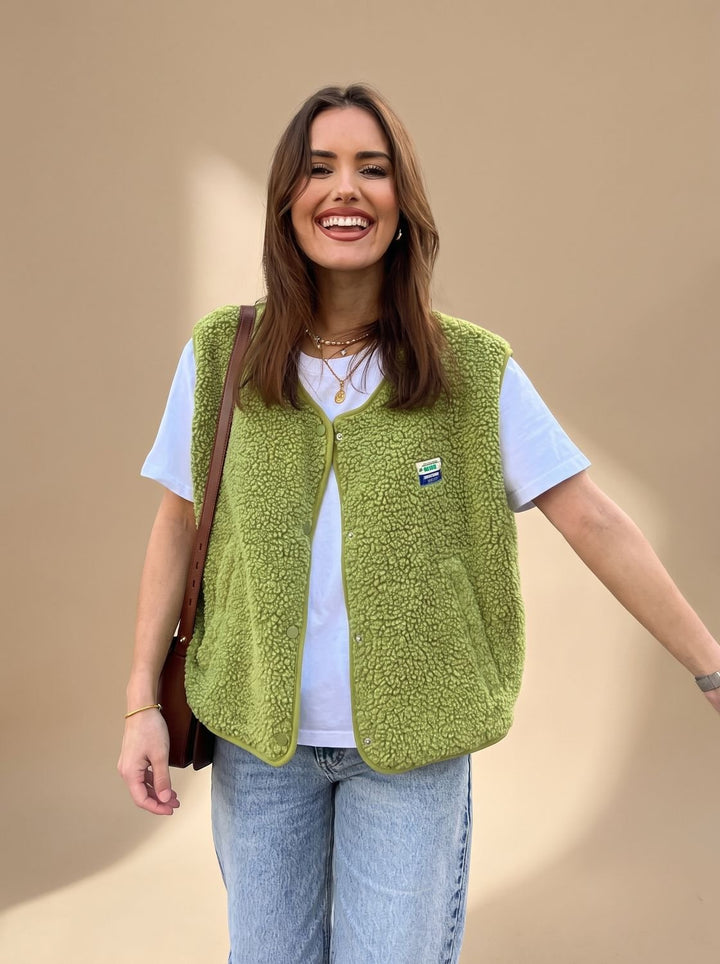 Dam fleece väst ärmlös väst