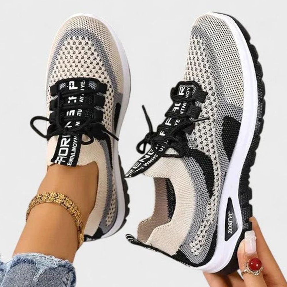 Dam ortopedisk med snörning sneakers lätt mesh löpning skor