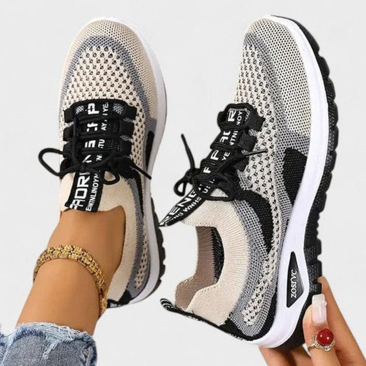 Dam ortopedisk med snörning sneakers lätt mesh löpning skor