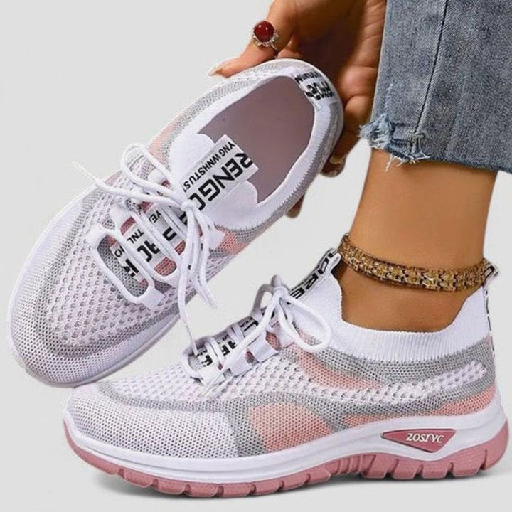 Dam ortopedisk med snörning sneakers lätt mesh löpning skor