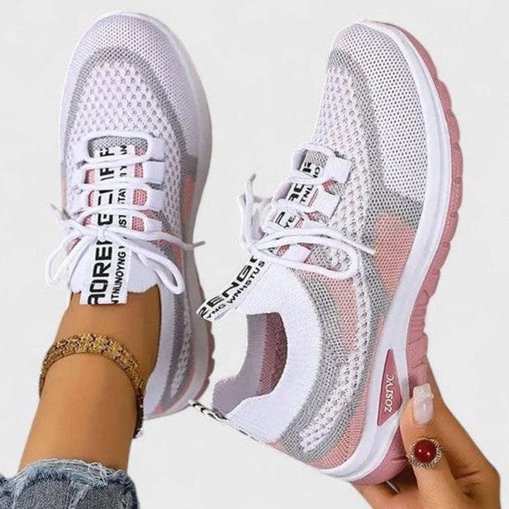 Dam ortopedisk med snörning sneakers lätt mesh löpning skor