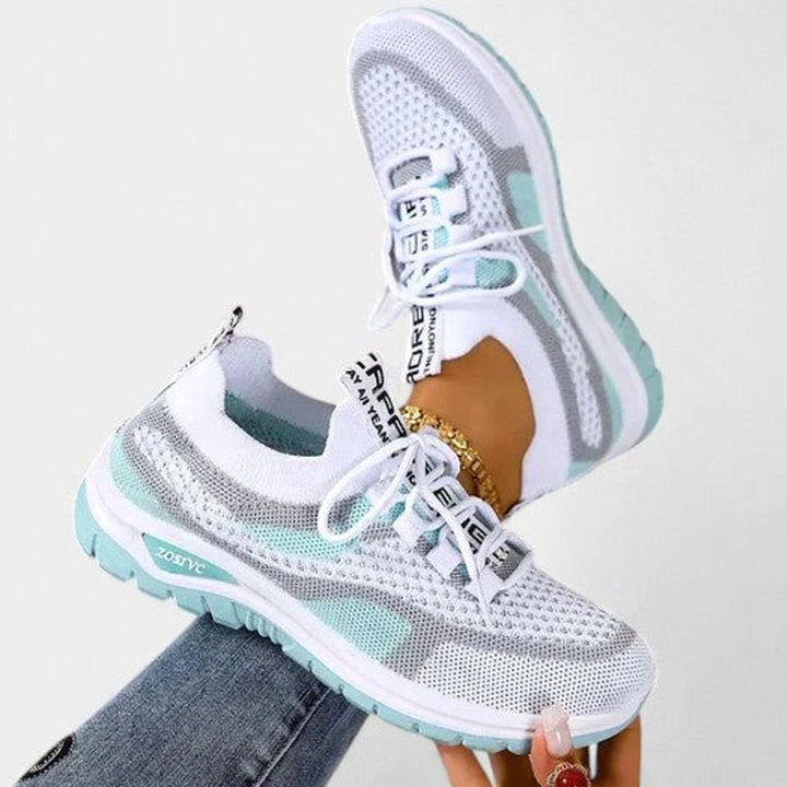 Dam ortopedisk med snörning sneakers lätt mesh löpning skor