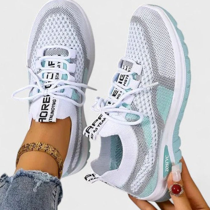 Dam ortopedisk med snörning sneakers lätt mesh löpning skor