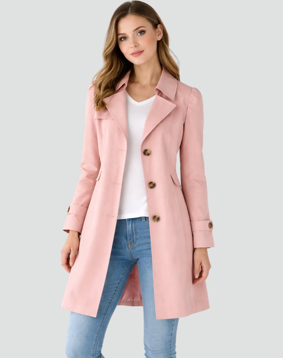 Dam skräddad klassisk trenchcoat mid-längd kappa