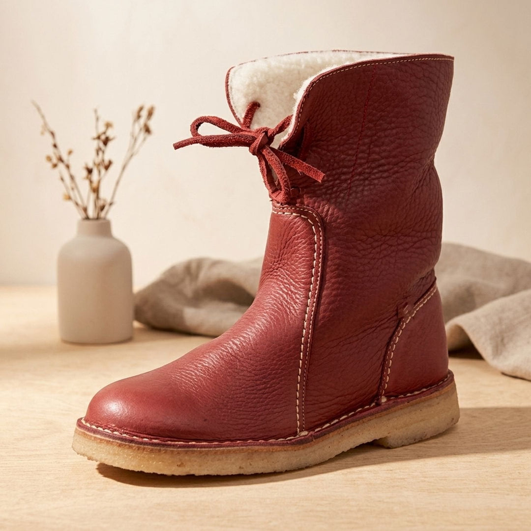 Dam vattentät vinterboots mid-vad fleece fodrad