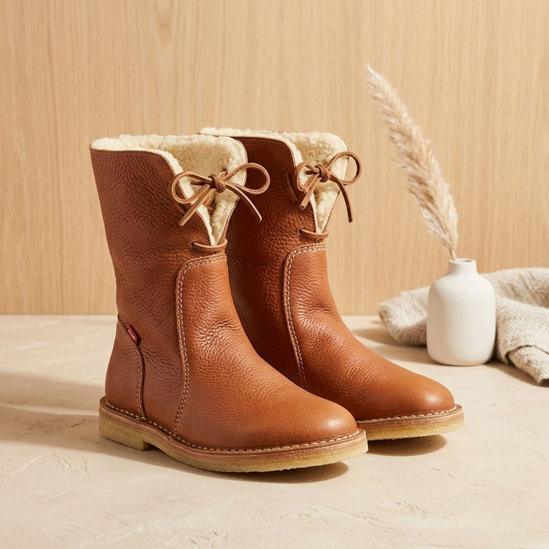 Dam vattentät vinterboots mid-vad fleece fodrad