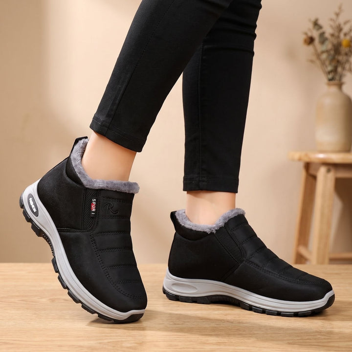 Dam varmfodrade slip-on vinterboots för snö