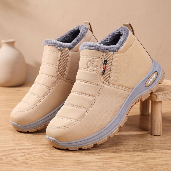 Dam varmfodrade slip-on vinterboots för snö