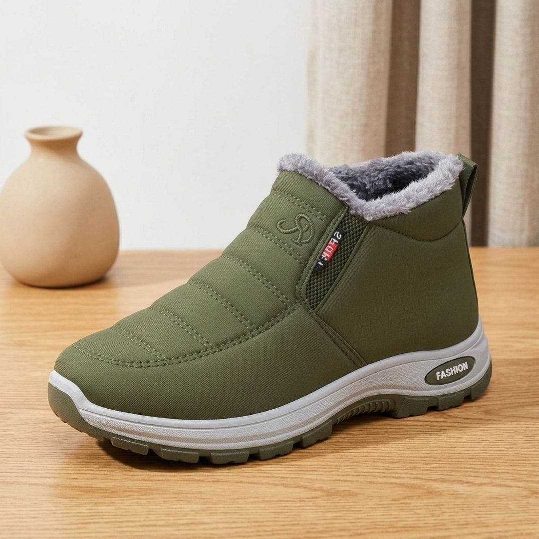 Dam varmfodrade slip-on vinterboots för snö