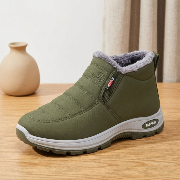 Dam varmfodrade slip-on vinterboots för snö