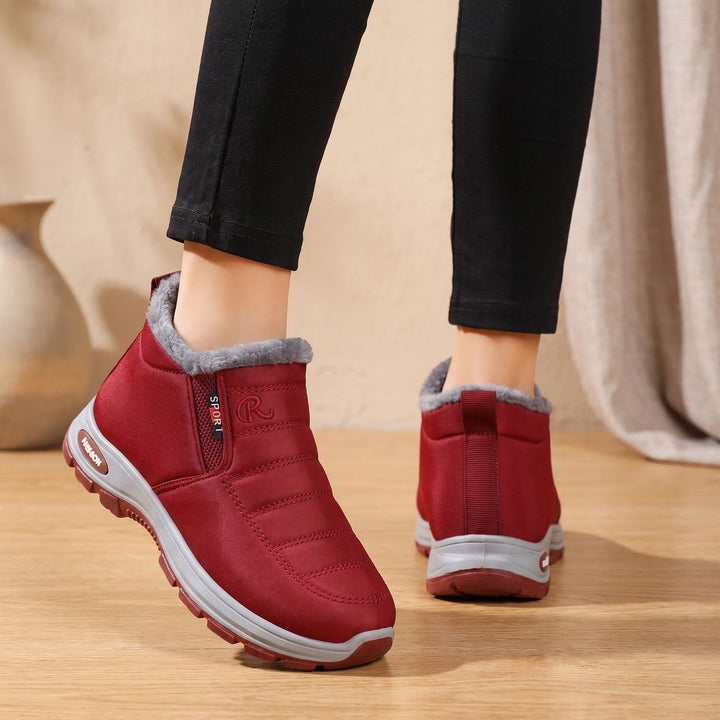 Dam varmfodrade slip-on vinterboots för snö
