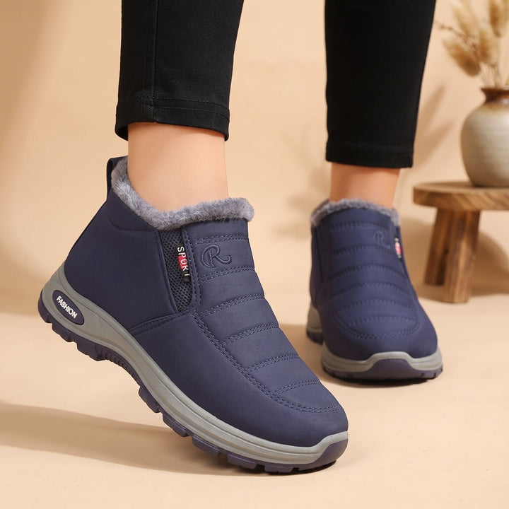 Dam varmfodrade slip-on vinterboots för snö