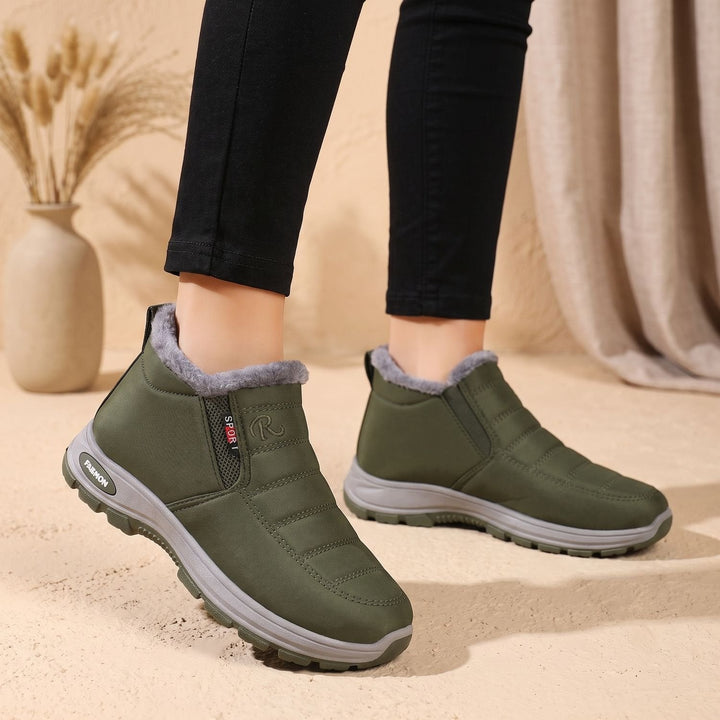 Dam varmfodrade slip-on vinterboots för snö
