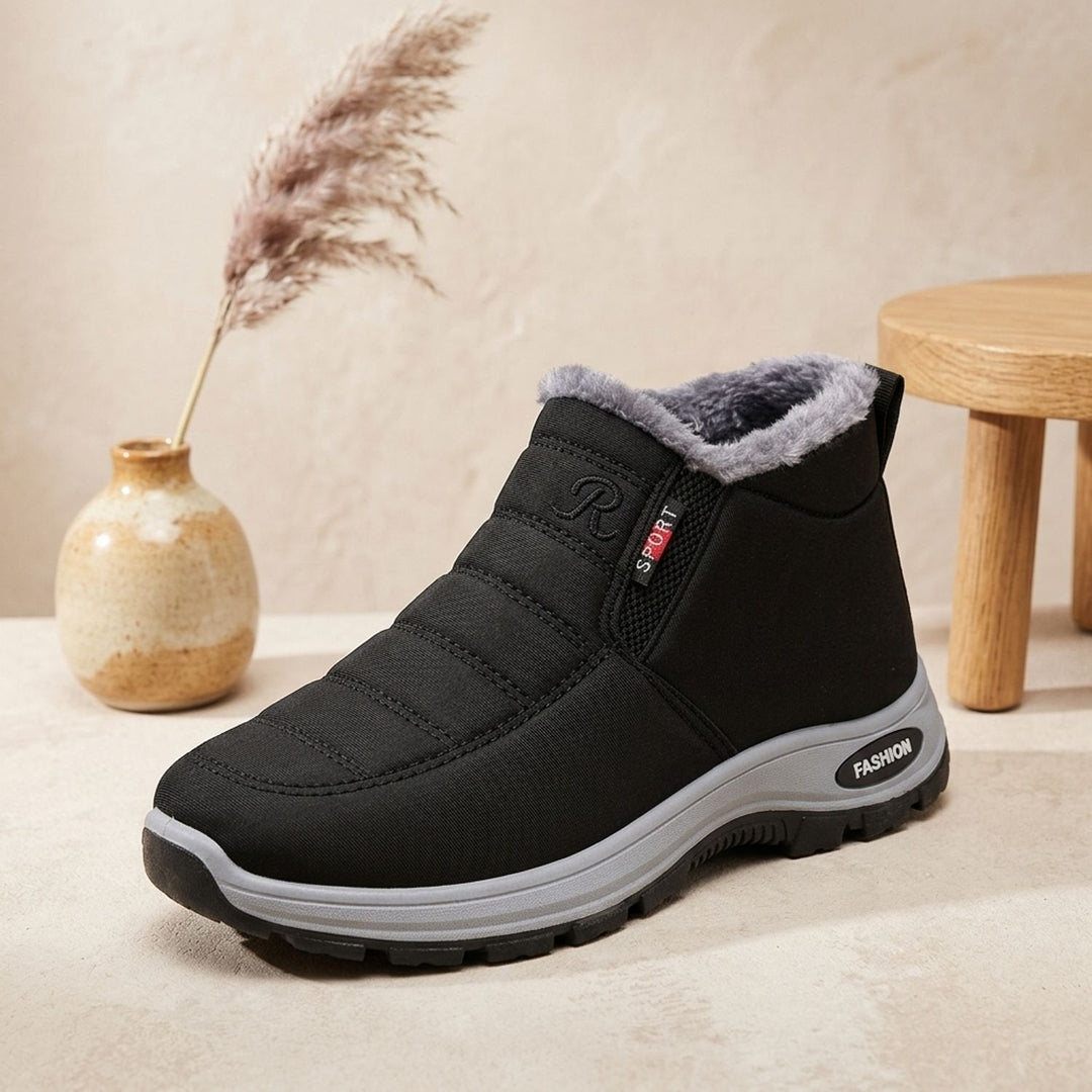 Dam varmfodrade slip-on vinterboots för snö