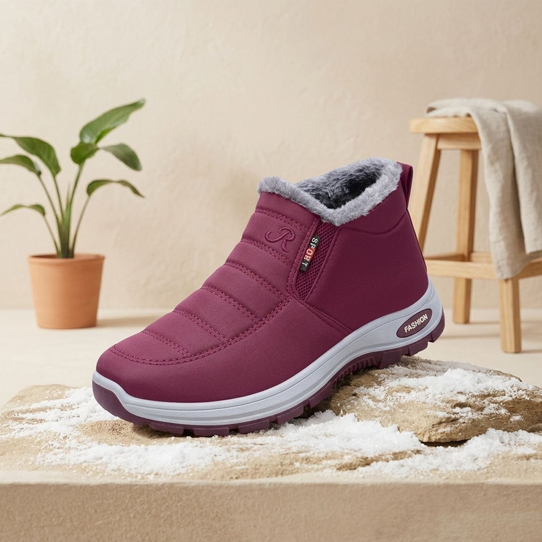 Dam varmfodrade slip-on vinterboots för snö