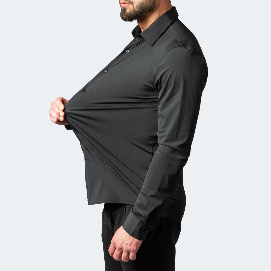Herr strykfri skjorta med stretch för jobb och fritid