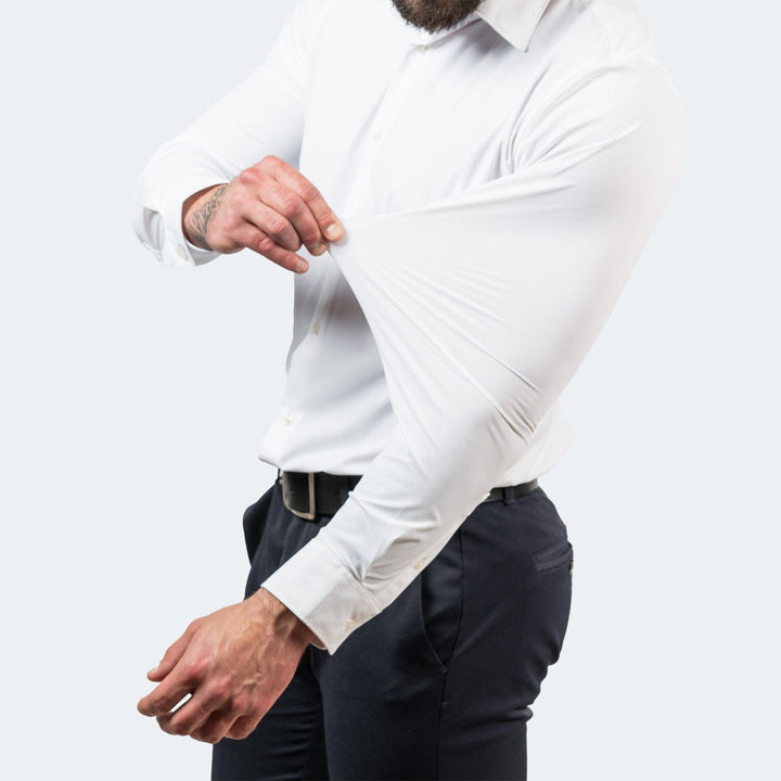Herr strykfri skjorta med stretch för jobb och fritid